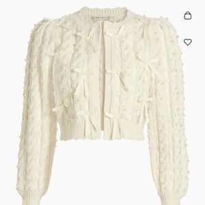 Alice + Olivia Women's Cream Textured Kitty Cardigan NWT XL